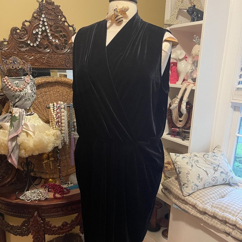 Rachel Ray EUC 3X Black Velvet Dress